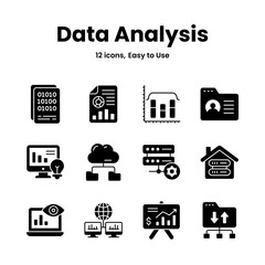 Carefully crafted data analysis and statistics icons, download this premium vectors easy to use