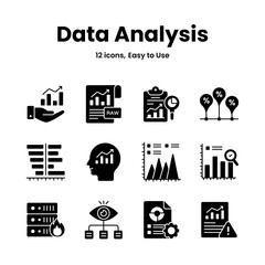 Carefully crafted data analysis and statistics icons, download this premium vectors easy to use