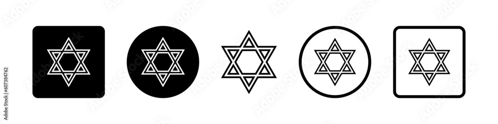 Wall mural Star of David. Jewish symbol. Set of David's star vector icon.