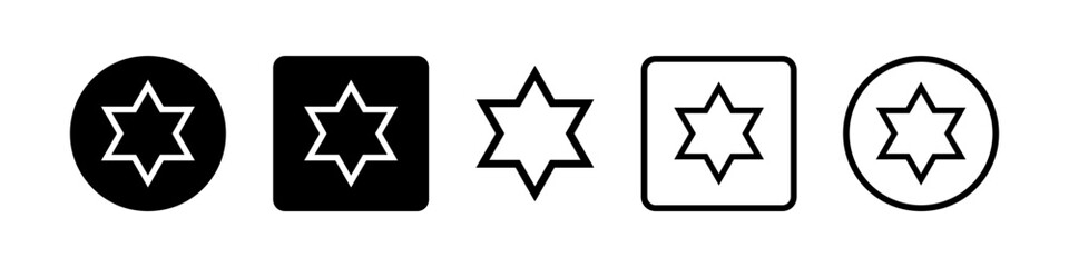 Star of David. Jewish symbol. Set of David's star vector icon.