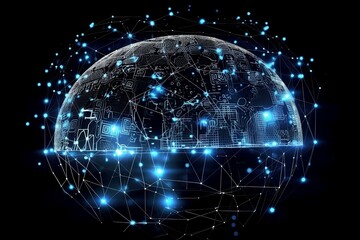 Obraz premium earth globe on black. 