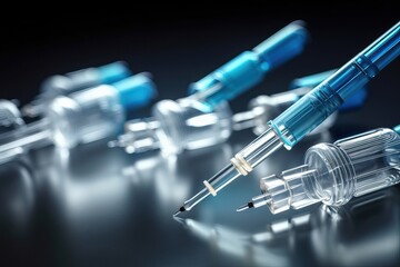 Disposable syringes for taking blood from a person, generative AI.