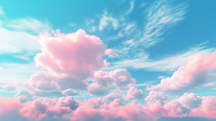 Dreamy pastel summer sky wallpaper. AI