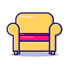 Sofa chair vector icon, flat icon minimal illustration