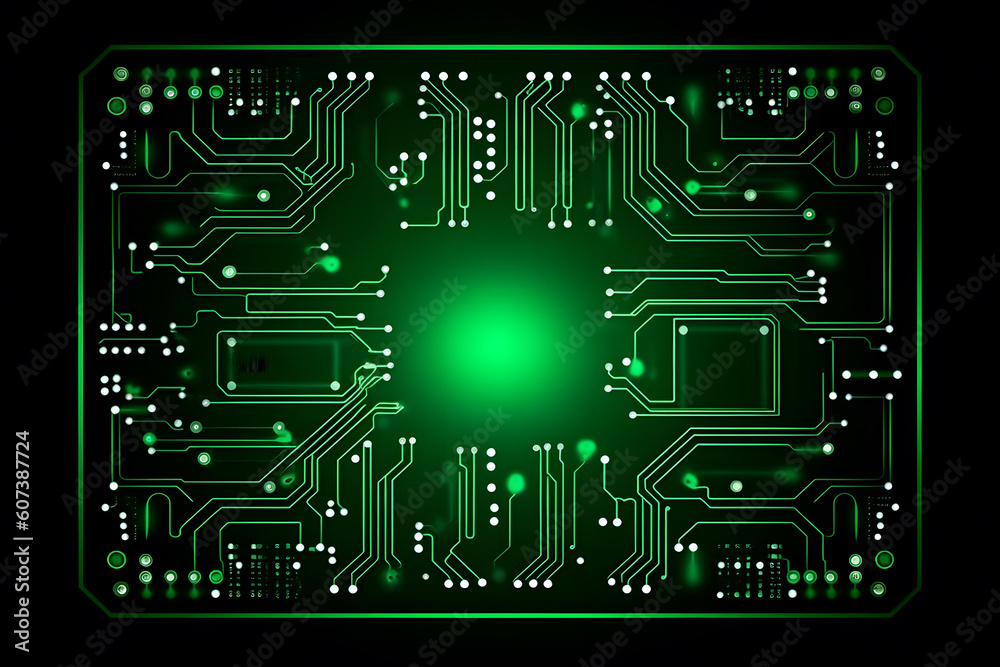 Poster high tech electronic circuit board background. neural network ai generated art generative ai