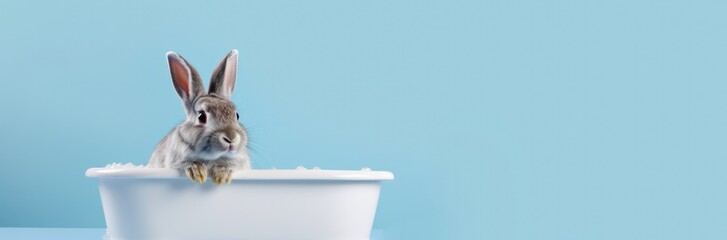 animal cat, dog, rabbit, bathing  with generative ai