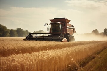 The combine harvester is working from generative ai