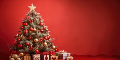 Fototapeta na wymiar christmas tree with generative ai