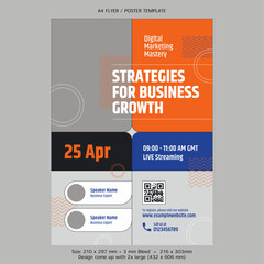 Digital marketing online workshop flyer vector design template