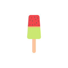 watermelon ice cream stick flat design vector illustration