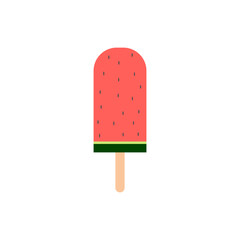 watermelon ice cream stick flat design vector illustration