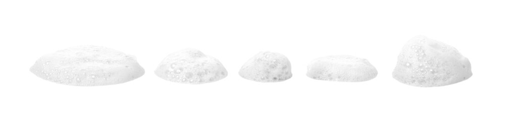 collection of detergent bubble, white foam bubbles, isolated with clipping path