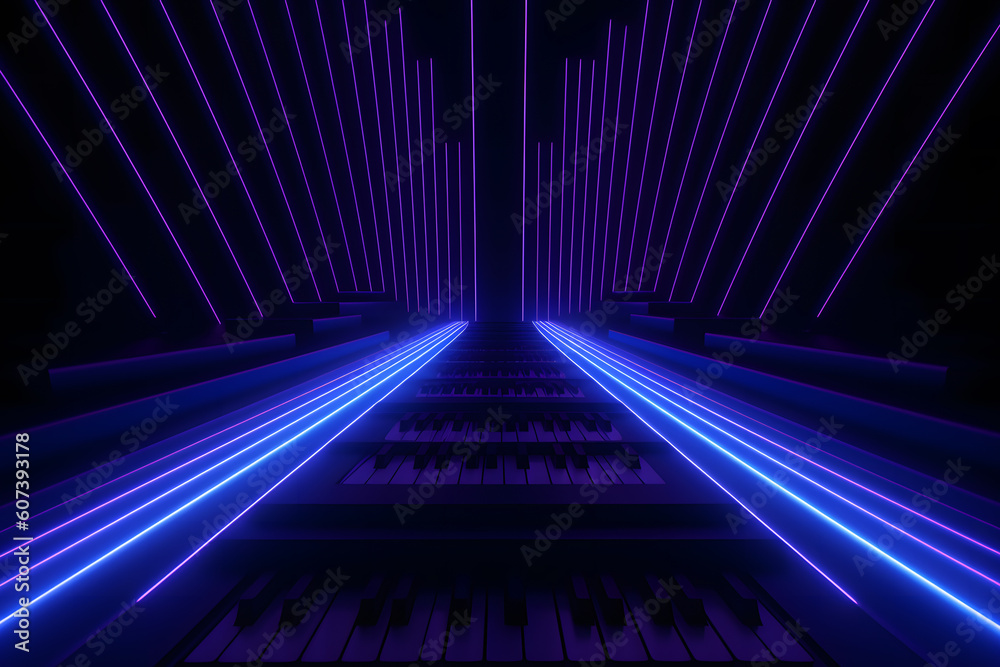 Canvas Prints abstract neon light arrows background. neural network ai generated art generative ai