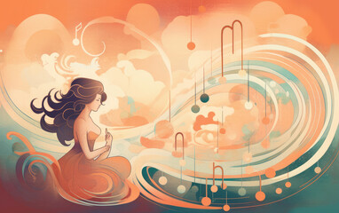 The melodic music illustration capturing the essence