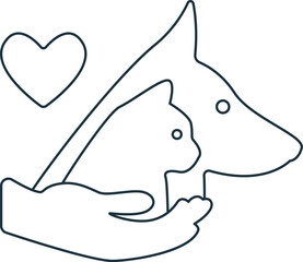 Animal care icon. Monochrome simple sign from donation collection. Animal care icon for logo, templates, web design and infographics.