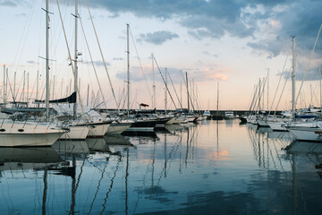 Fototapeta na wymiar The marina of Riposto, Catania, Italy