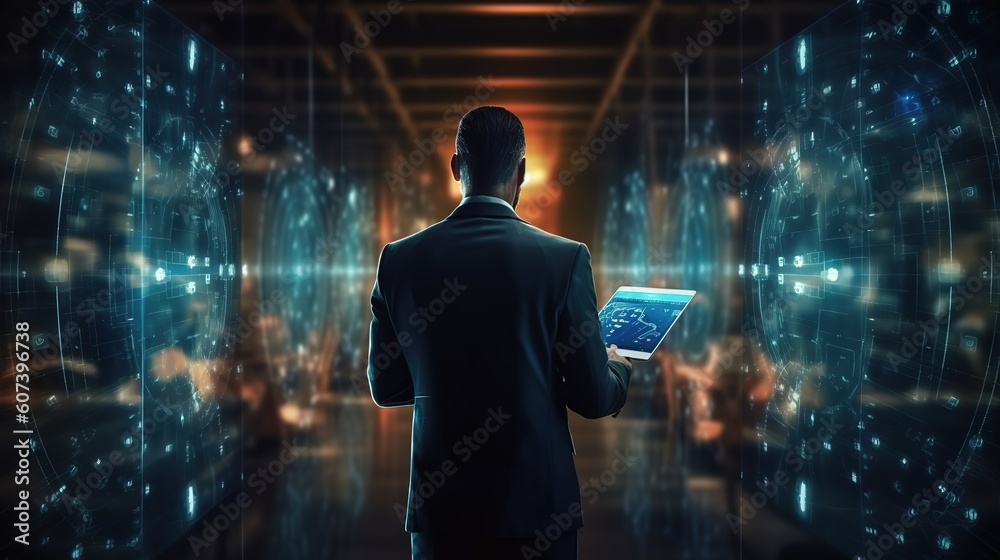 Poster Cyber security network.Generative AI