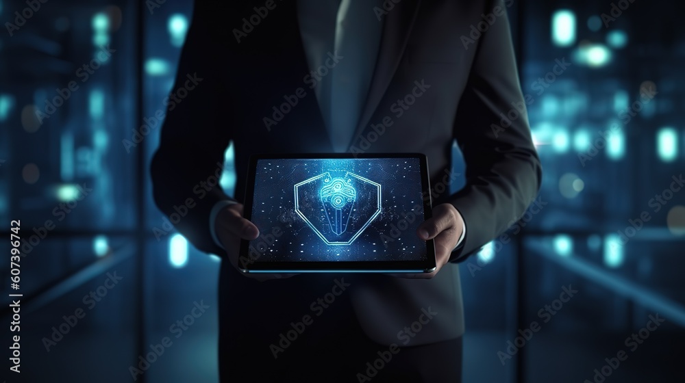 Aufkleber cyber security network.generative ai