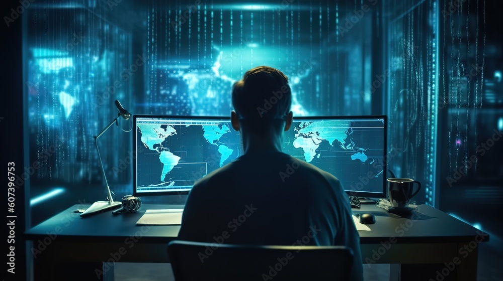Poster Cyber security network.Generative AI