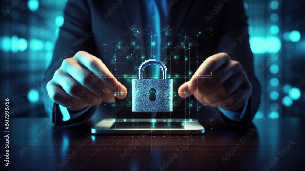 Poster Cyber security network.Generative AI