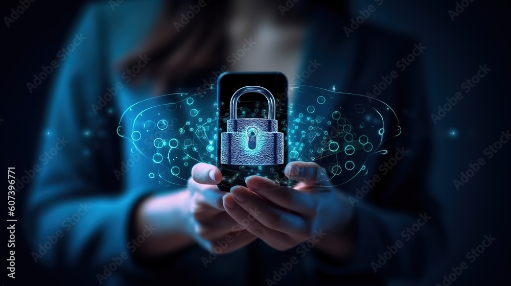 Poster Cyber security network.Generative AI