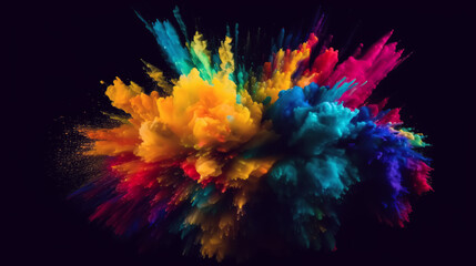 Obraz na płótnie Canvas illustration. bright explosion of liquid paints 