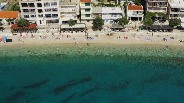 Aerial view of Igrane town, the Adriatic Sea, Croatia