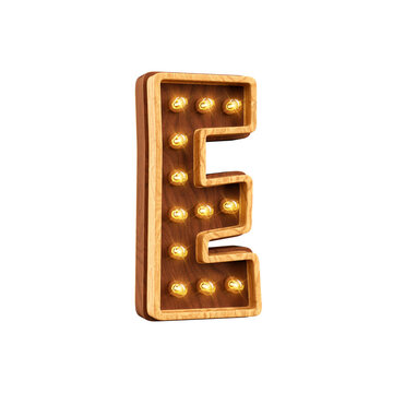 Alfabeto de madeira letra E