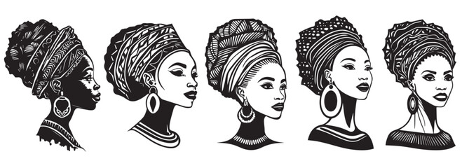 African woman vector illustration of female from Africa.