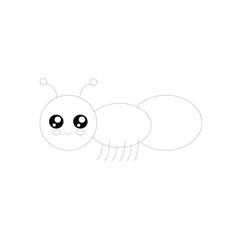 Cute cartoon bug. Vector illustration isolated on a white background.