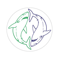 Fototapeta premium Dolphin icon. Sea life ecosystem fauna and ocean theme. Isolated design. Vector illustration