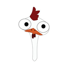 Funny rooster isolated on white background. Vector illustration for your design