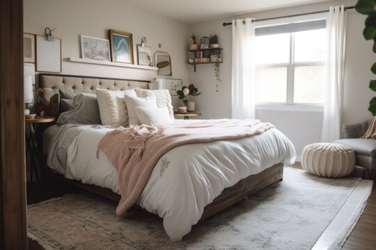 step-by-step guide to decluttering your bedroom, with a focus on clearing clutter and organizing items, created with generative ai