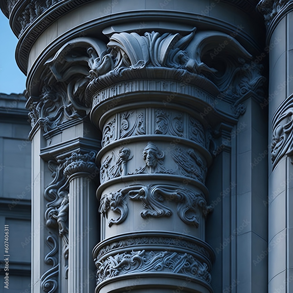 Poster detail of the facade of a building