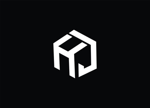 HJ alphabet letter logo and  monogram logo design 