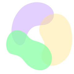 Abstract Pebble Style Shapes Bending In With Each other Modern Art Style 