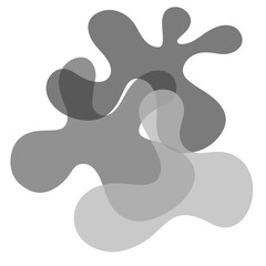 Abstract Pebble Style Shapes Bending In With Each other Modern Art Style 