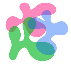 Abstract Pebble Style Shapes Bending In With Each other Modern Art Style 