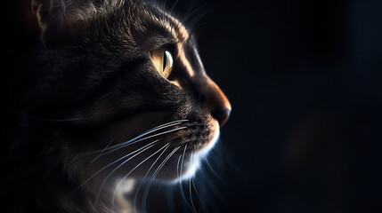 A mesmerizing close-up portrait of a cat