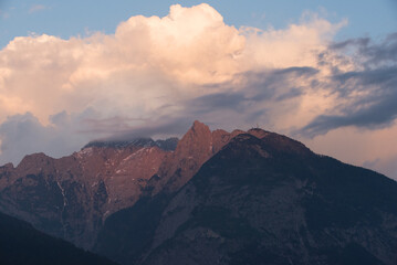 the beauty of the dolomites at sunset
