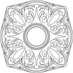 Detailed vector sketch of classical roman greek architectural rosettes