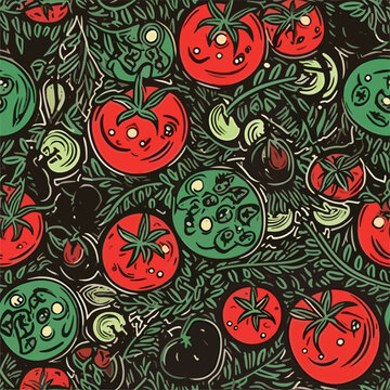 Seamless Colorful Tomato Pattern.

Seamless pattern of tomatos in colorful style. Add color to your digital project with our pattern!