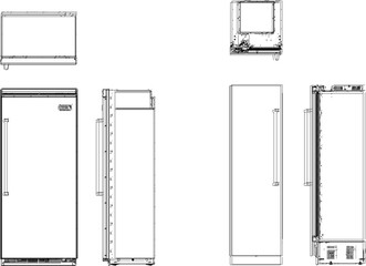 Food preservative Freezer Refrigerator vector illustration sketch
