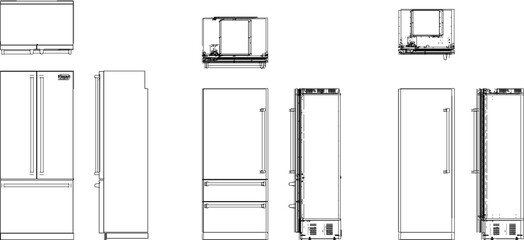 Food preservative Freezer Refrigerator vector illustration sketch