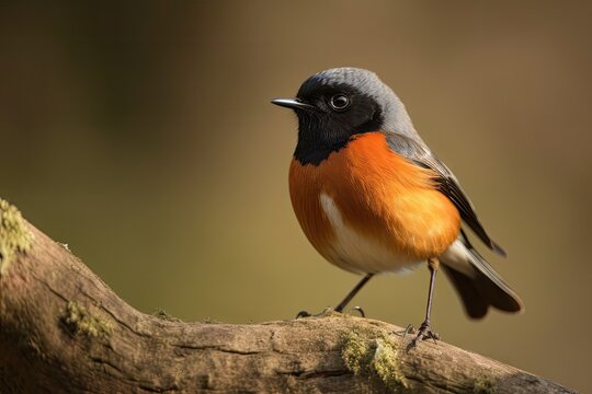 male redstart showing its beautiful plumage to the camera, created with generative ai