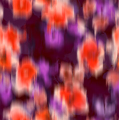Abstract Blurred Florals Silhouettes Brush Effect Ombre Roses Seamless Pattern Textured Background Trendy Fashion Colors Perfect for Allover Fabric Print