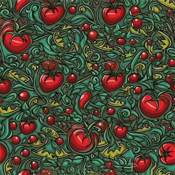 Seamless Colorful Tomato Pattern.

Seamless pattern of tomatos in colorful style. Add color to your digital project with our pattern!