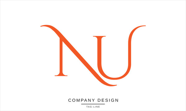 NU, UN, Abstract Letters Logo Monogram
