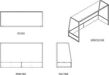 Sketch vector illustration of a soccer goal with a net