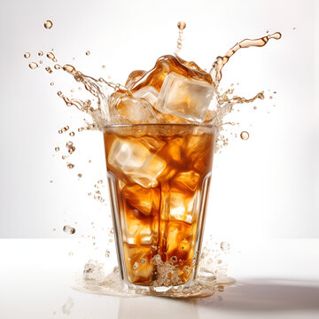 Tasty fresh ice coffee explode